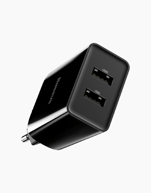 Baseus Speed Mini Dual USB Charger 10.5W - Black