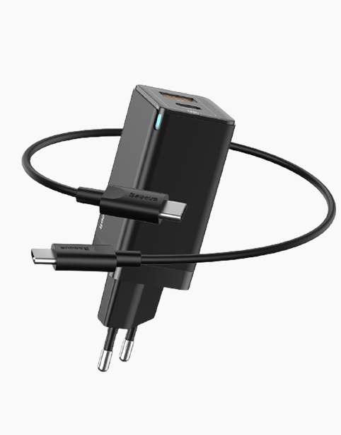 Baseus GaN2 Quick Charger 45W With Mini Cable USB-C 60W - Black