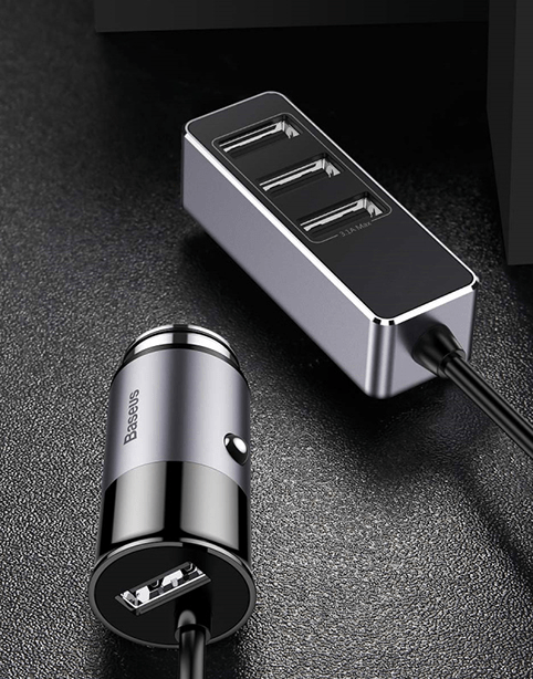 Baseus Enjoy Together 4 USB Patulous Car Charger 5.5A Gray