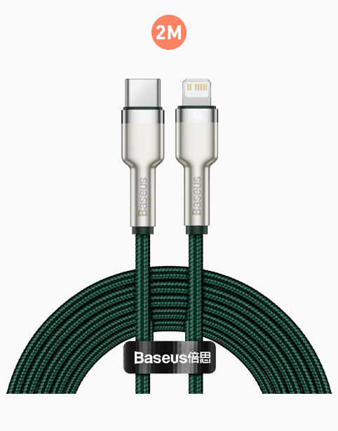 Baseus Cafule Series Metal Data Cable Type-C to iP PD 20W 2m - Green