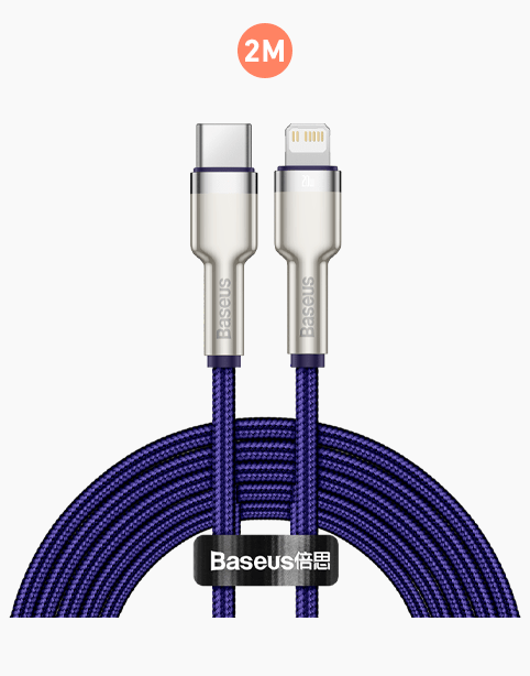 Baseus Cafule Series Metal Data Cable Type-C to iP PD 20W 2m - Purple