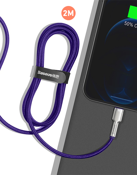 Baseus Cafule Series Metal Data Cable Type-C to iP PD 20W 2m - Purple