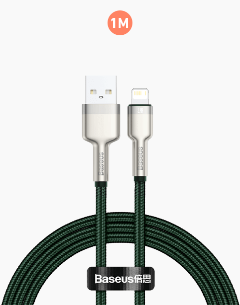 Baseus Cafule Series Metal Data Cable USB to IP 2.4A 1m - Green