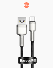 Baseus Cafule Series Metal 5A Data Cable USB To Type-C 40W 25cm - Black