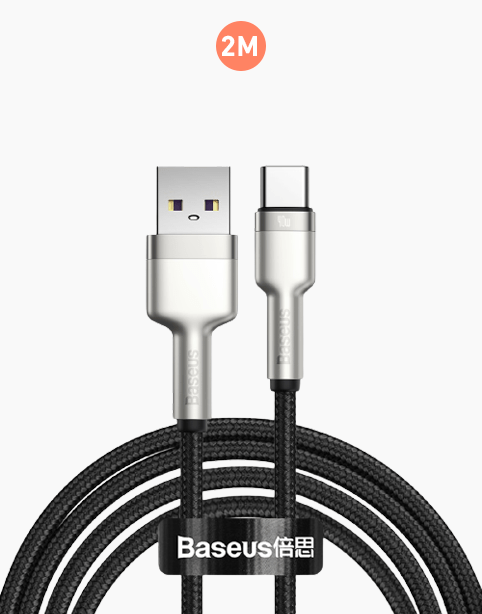 Baseus Cafule Series Metal 5A Data Cable USB To Type-C 40W 2m - Black