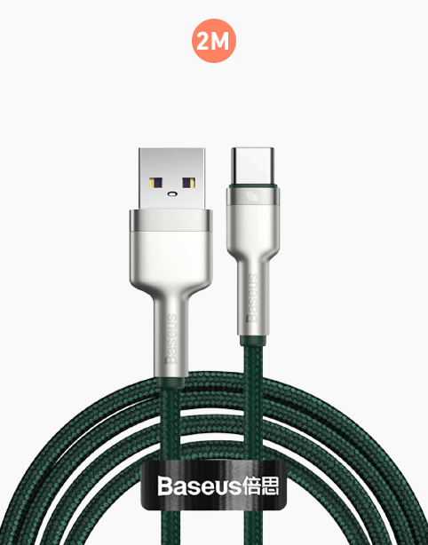 Baseus Cafule Series Metal 5A Data Cable USB To Type-C 40W 2m - Green