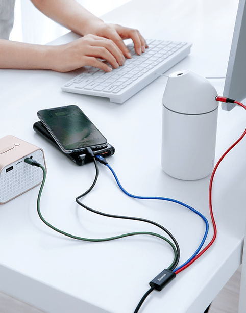 Baseus Rapid Series 4in1 Cable For 1*iP 2*Type-C 1*Micro 3.5A 1.2M