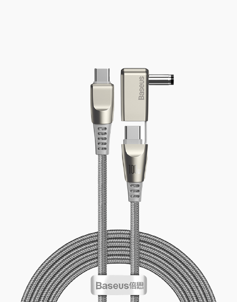 Baseus Flash Series 2 in 1 Cable Type-C to C+DC Round Head 100W 2m Gray