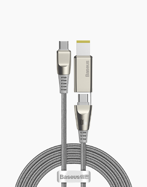 Baseus Flash Series 2 in 1 Cable Type-C to C+DC Square Head 100W 2m Gray