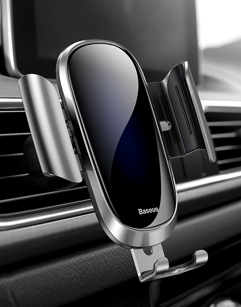 Future Gravity By Baseus Aluminum/Glass Car Mount - Silver