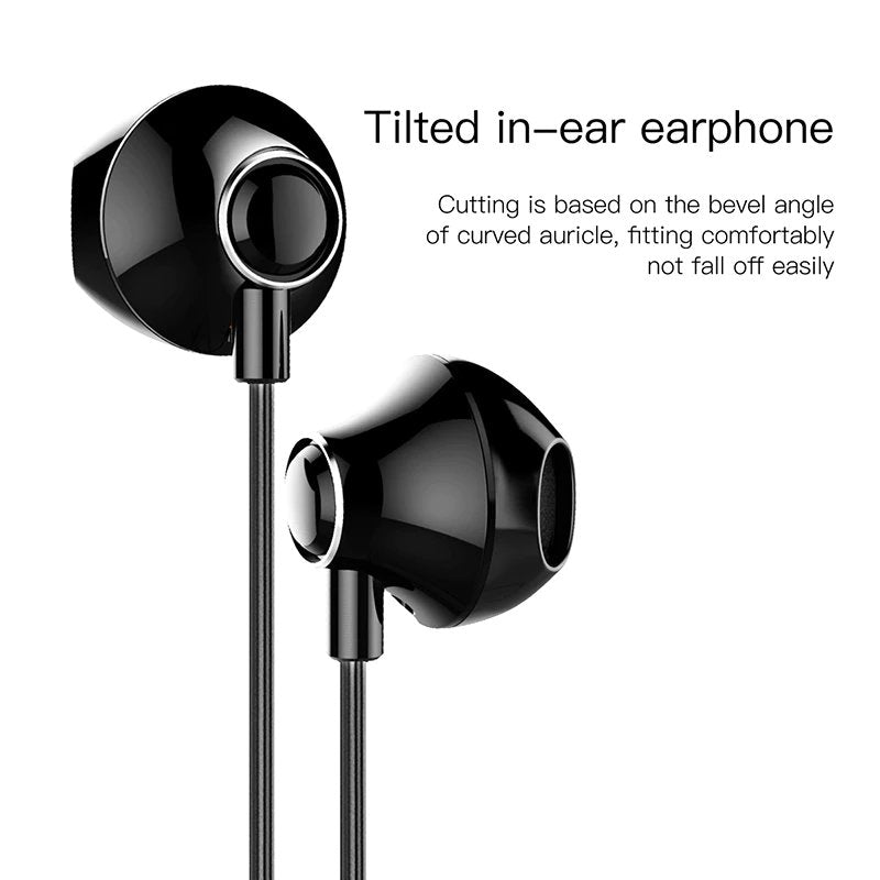 H06 By Baseus In-Ear Stereo Bass Earphones 3.5mm jack Black