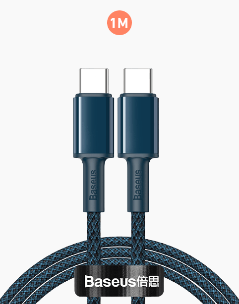 Baseus High Density Braided Fast Cable Type-C to C 100W 1m - Blue