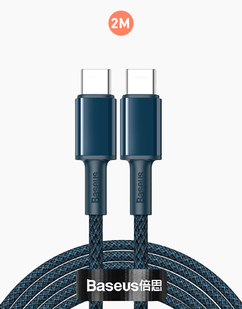 Baseus High Density Braided Fast Cable Type-C to C 100W 2m -Blue