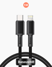 Baseus High Density Braided PD 20W Fast Cable Type-C to iP 1m Black