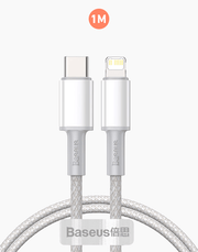 Baseus High Density Braided PD 20W Fast Cable Type-C to iP 1m White