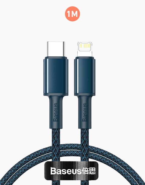 Baseus High Density Braided PD 20W Fast Cable Type-C to iP 1M Blue