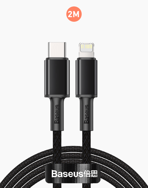 Baseus High Density Braided PD 20W Fast Cable Type-C to iP 2m Black