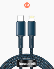 Baseus High Density Braided PD 20W Fast Cable Type-C to iP 2m Blue