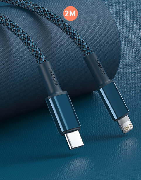 Baseus High Density Braided PD 20W Fast Cable Type-C to iP 2m Blue