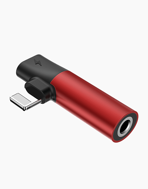 Baseus L43 iPhone Converter to iP &amp; 3.5mm audio jack Red