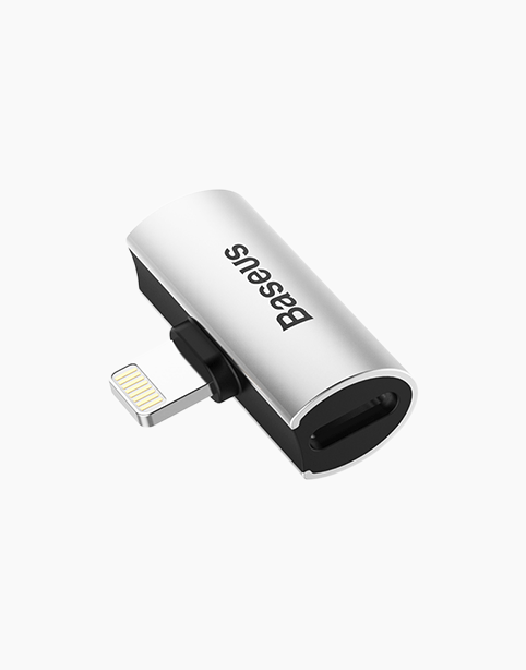 Baseus L46 iPhone Converter to Dual iP Female Adapter Silver