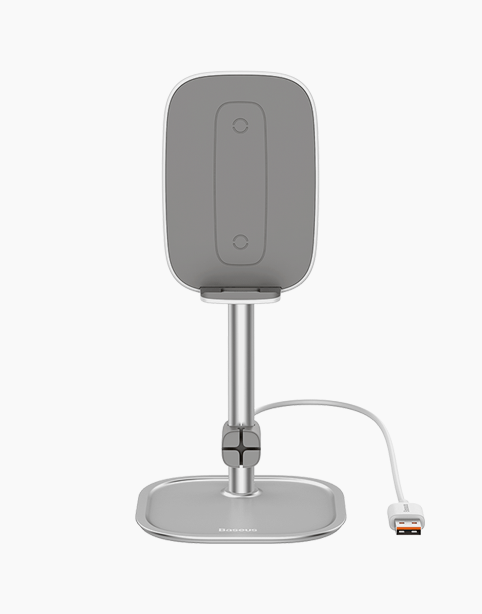 Baseus Literary Youth Desktop Bracket Fast Wireless Charging 15w Silver