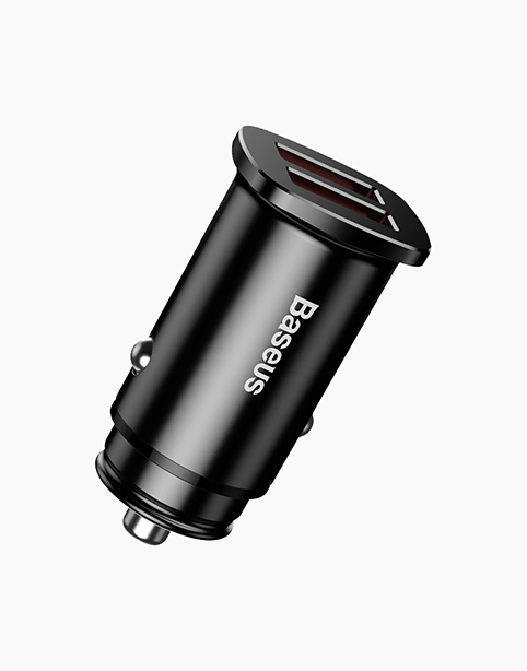 Baseus Square Metal Car Adapter Dual USB Quick Charge 3.0 (30W)