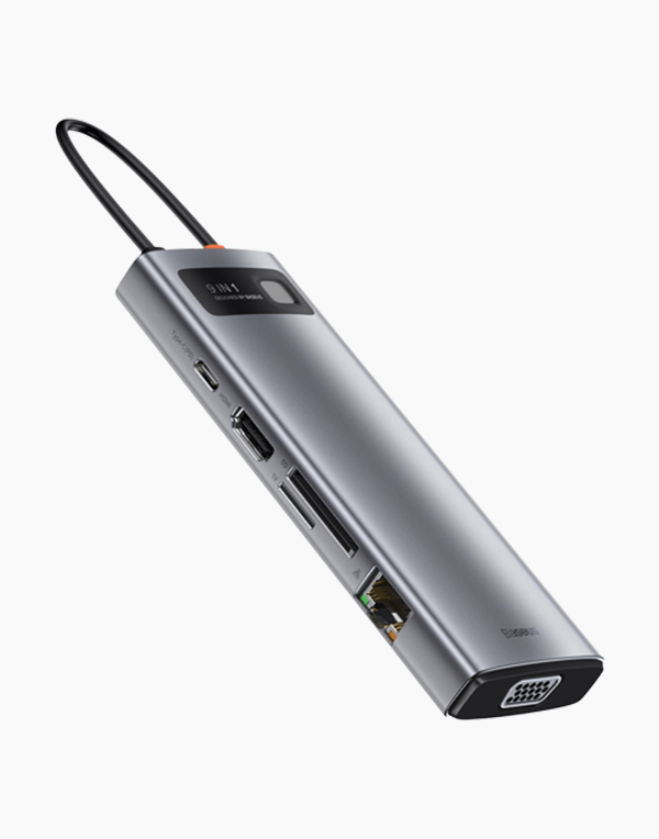 Baseus Metal Gleam Series 9-in-1 Multifunctional Type-C HUB Docking