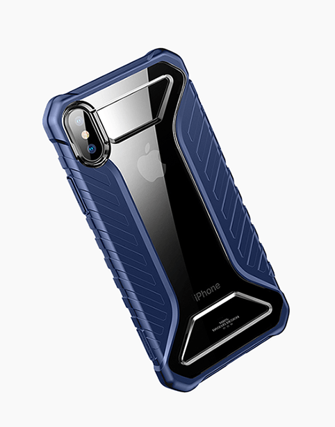 Blue Michelin Baseus shockproof phone case for iPhone Xs Max, designed by Smartkoshk with durable protective features.