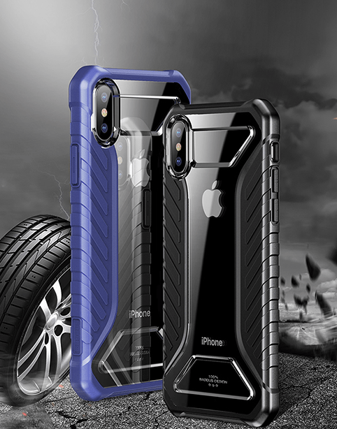 Michelin من باسيوس جراب مضاد للصدمات ايفون Xs | X ازرق