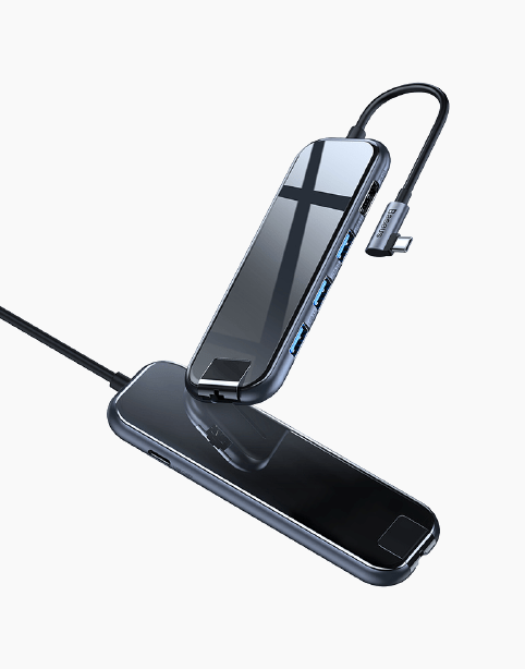 Baseus Multi-functional HUB (Type-C to 3xUSB3.0+HD4K+RJ45+PD) Deep gray