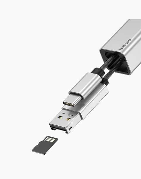 Baseus Pendant Mobile/Computer Card Reader Silver