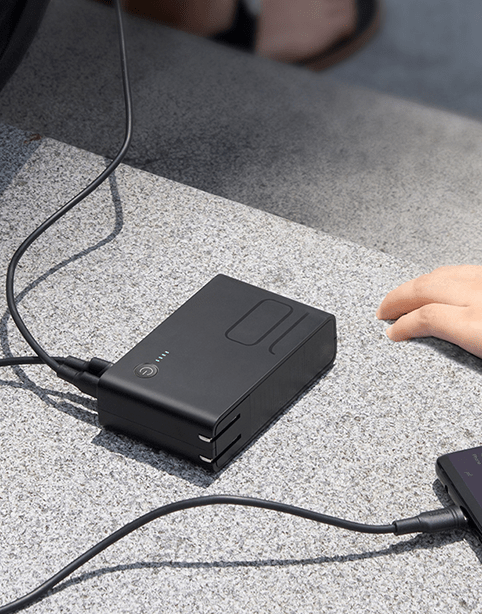 Power station 2*1 Wall Charger + 10,000mAh Power Bank 18w QC3.0 + PD Black