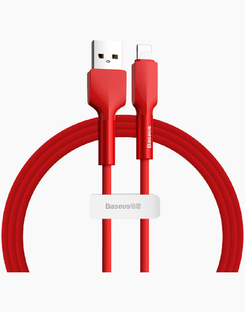 Baseus Silica Gel Cable USB For iPhone 1m - Red