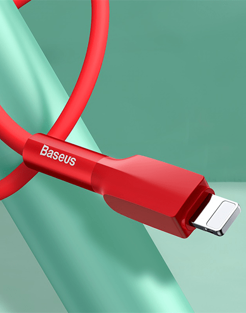 Baseus Silica Gel Cable USB For iPhone 1m - Red