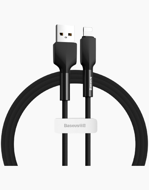 Baseus Silica Gel Cable USB For iPhone 1m - Black