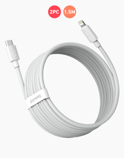 Baseus Simple Wisdom Data Cable Kit USB to iP PD 20W 2PCS 1.5m White