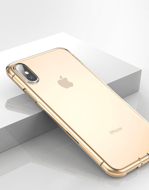 Simplicity By Baseus Slim Transparent Soft Clear TPU iPhone Xs | X Gold