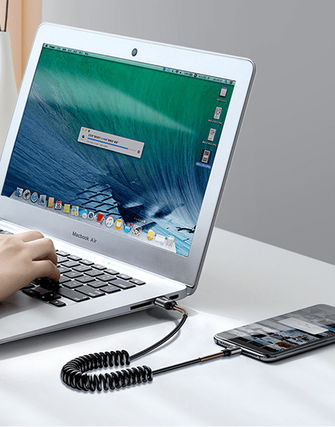 Spring By Baseus Flexible &amp; Space Saving Cable For iP 1.2m Black/Gold