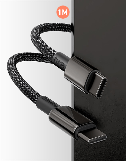 Baseus Tungsten Gold PD Fast Charging Cable Type-C to C 100W 1m - Black