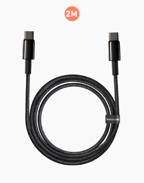Baseus Tungsten Gold PD Fast Charging Cable Type-C to C 100W 2m - Black