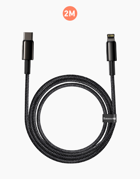 Baseus Tungsten Gold PD 20W Fast Cable Type-C to iP 2M - Black