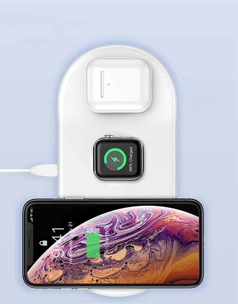 Baseus Smart 3in1 Wireless Charger For iPhone/Apple Watch/AirPods - White