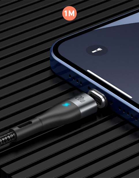 Baseus Zinc Magnetic Safe 20W PD Fast Cable Type-C To IP 1m - Black