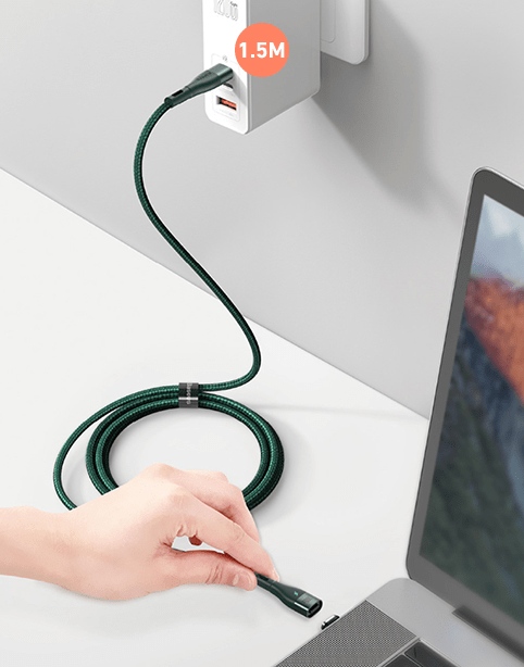 Baseus Zinc Magnetic Safe Super Fast Cable Type-C to C 100W 1.5m Green