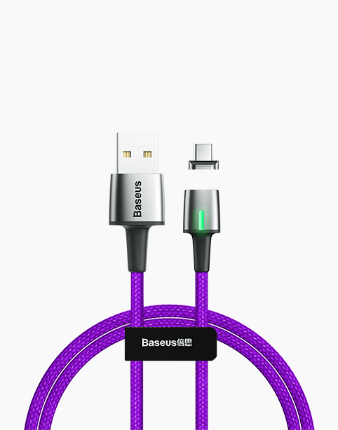 Baseus Zinc Magnetic Cable With Lamp USB For Type-C 1m Purple