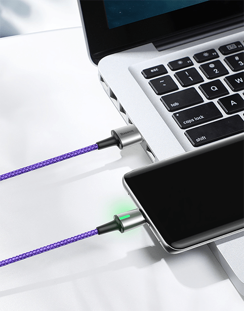 Baseus Zinc Magnetic Cable With Lamp USB For Type-C 1m Purple