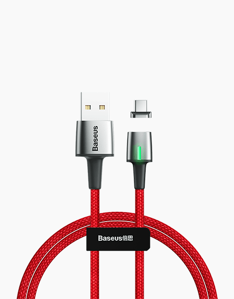 Baseus Zinc Magnetic Cable With Lamp USB For Type-C 1m Red