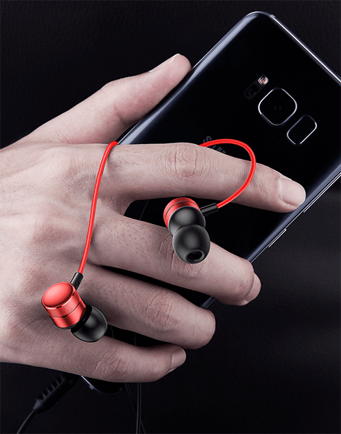 Baseus Encok H04 Sport Wired Stereo Earphone Black/Red