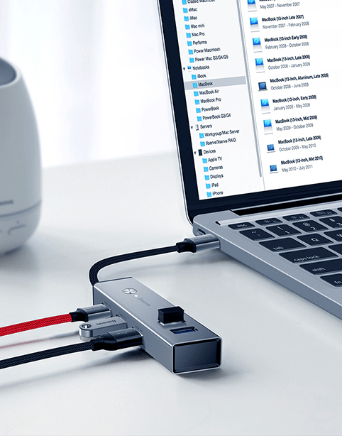 Baseus Cube تايب سى hub للماك و اجهزة اللاب توب 3 منافذ usb3.0 + 2 منفذ usb2.0